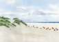 Preview: Postcard DIN-A6 Watercolor Art Print Beach Chair Sunset North Sea Island Juist - Beach chairs on the beach - Juist 8